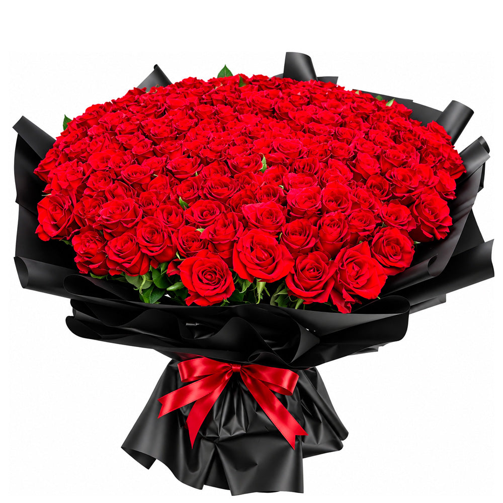 201 Grand Crimson Rose Bouquet