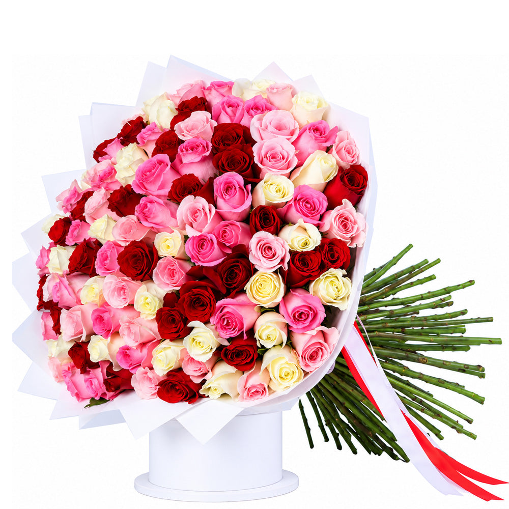 101 Mix Rose Presentation Bouquet