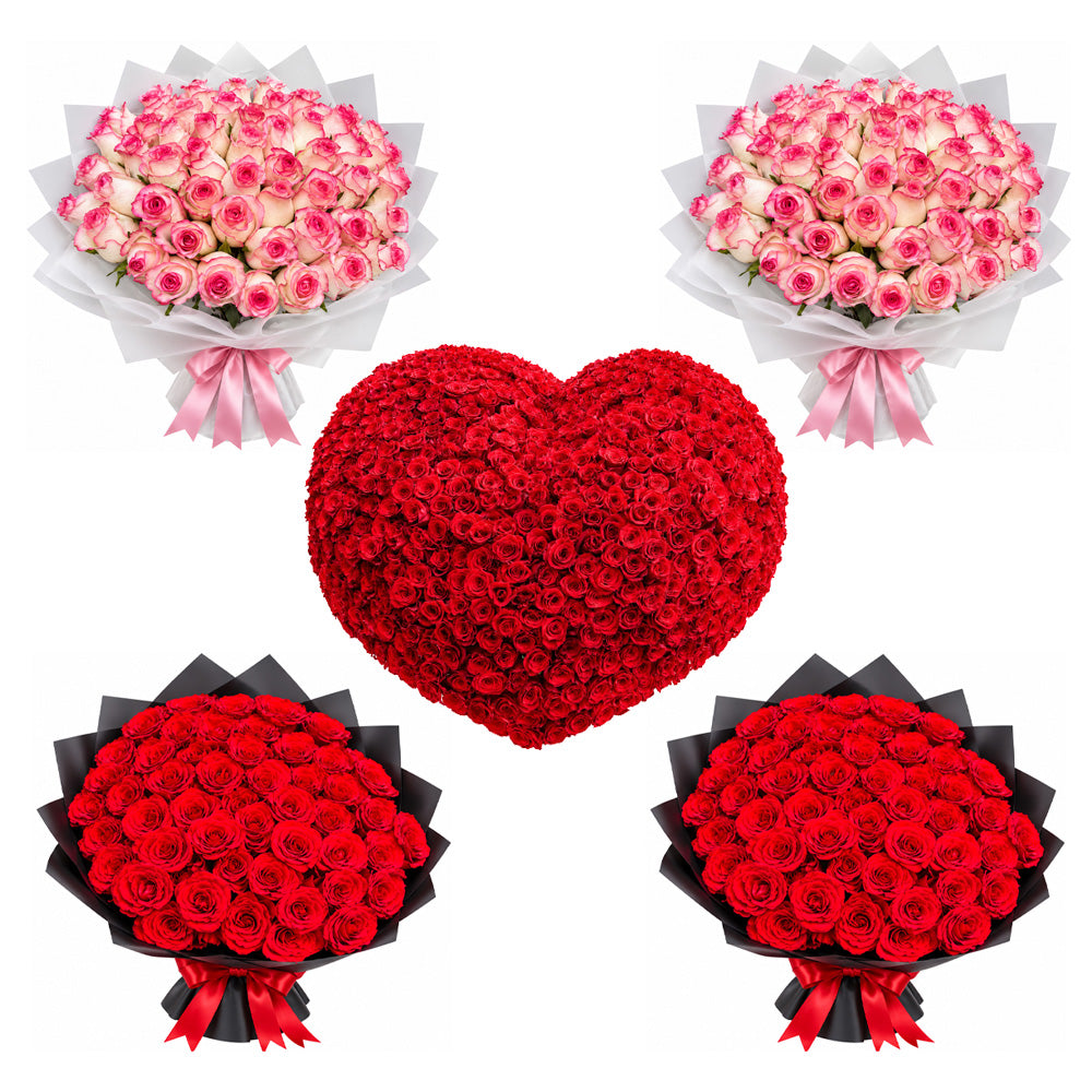 Pink and Red Room Set with 3D Heart